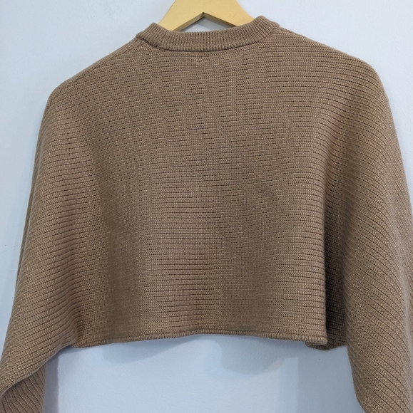Wilfred Free Lolan Cropped Merino Wool Sweater | Tan | Size M | EUC - Picture 6 of 12